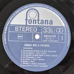 Jacques Brel – À L’Olympia – 12″ Vinyl LP – 1964 – NM
