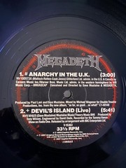 Megadeth Anarchy In The U.K Limited Edition Etched Vinyl US 1987 VG+/VG+