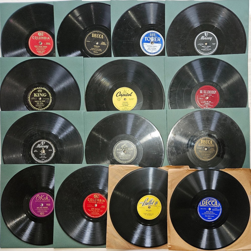 Fourteen 78 RPM 10″ Records Lot #ANI: Vocal Pop EZ Jazz Swing Crooner 1940s 50s