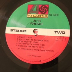 AC/DC Powerage 1978 Atlantic SD 19180 Black Vinyl LP 12″ Stereo