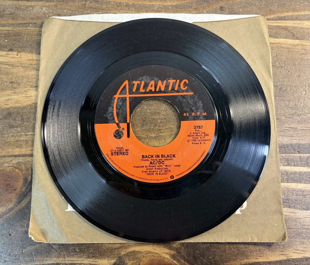 AC/DC – Back In Black / What Do You Do For Money Honey – Atlantic – 3787 – 45RPM