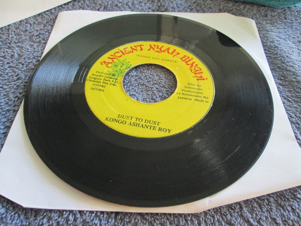 KONGO ASHANTE ROY-DUST TO DUST REGULAR/INSTRUMENTAL-45 REGGAE HEAR