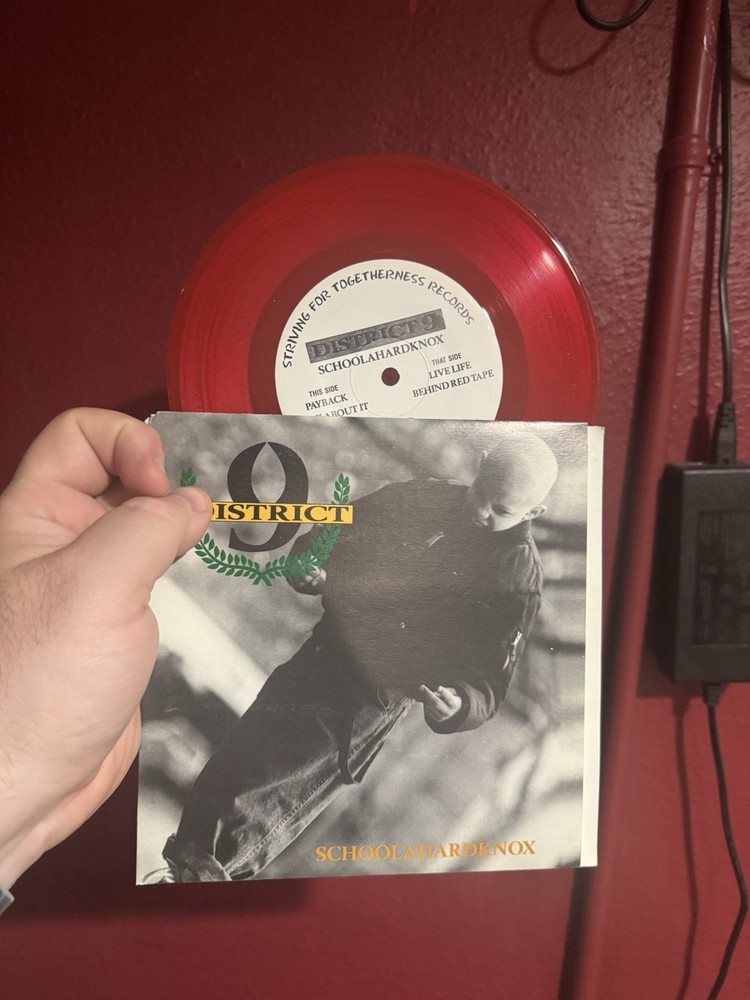 District 9 – SchoolaHardNox 7” Red Vinyl 1995 Punk Hardcore Rare Great Condition