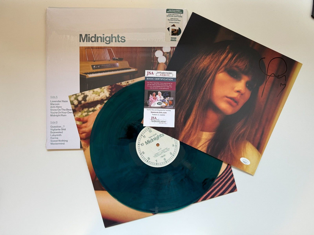 HAND SIGNED Taylor Swift Midnights Vinyl Autograph Insert WITH JSA ALL VARIANTS!