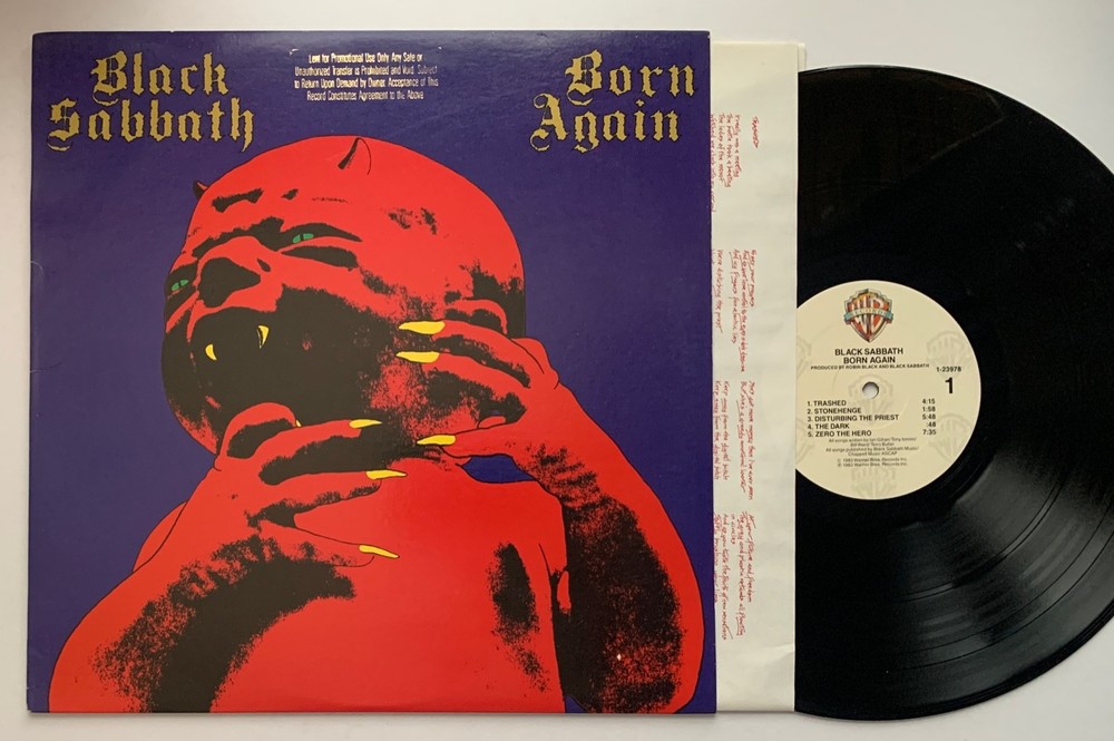 BLACK SABBATH Born Again EX WARNER BROS. original PROMO vinyl LP w/inner Gillan