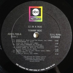 Tommy Roe – 12 In A Roe A Collection Of Tommy Roe’s Greatest Hits (LP) (Very Goo