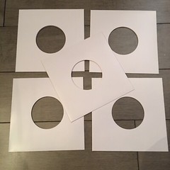 5 Pcs Glossy White Cardboard 7.25” VINYL Jackets With Diecut Center Hole 7”