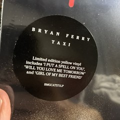 *NEW SEALED-BRYAN FERRY-Taxi, LP RSD 2022 BMG CLEAR YELLOW VINYL