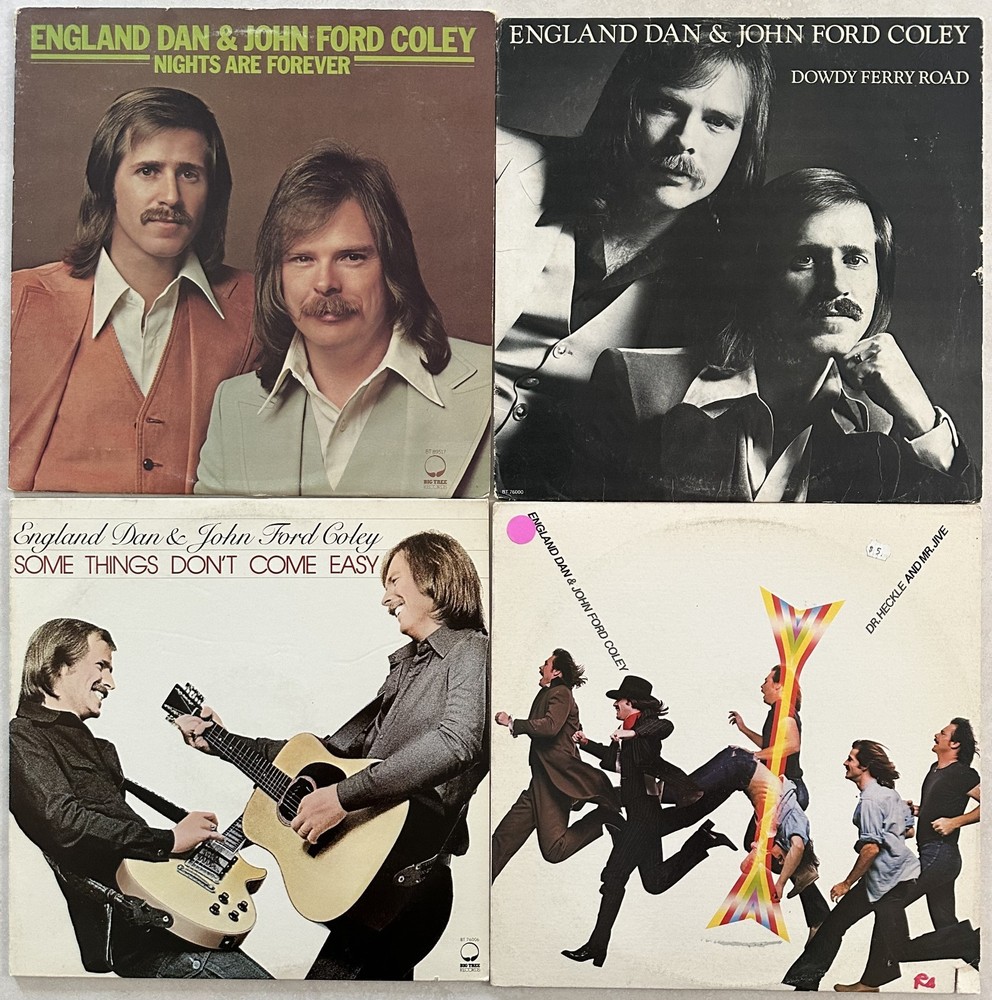England Dan & John Ford Coley 4 vinyl LP lot – Nights Are Forever – Dowdy Ferry