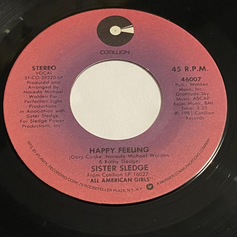 Sister Sledge: Happy Feeling / All American Girls 45 – Cotillion – Disco Soul