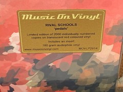 RIVAL SCHOOLS – Pedals, Limited Import 180 Gram COLORED VINYL #’d Jacket New!