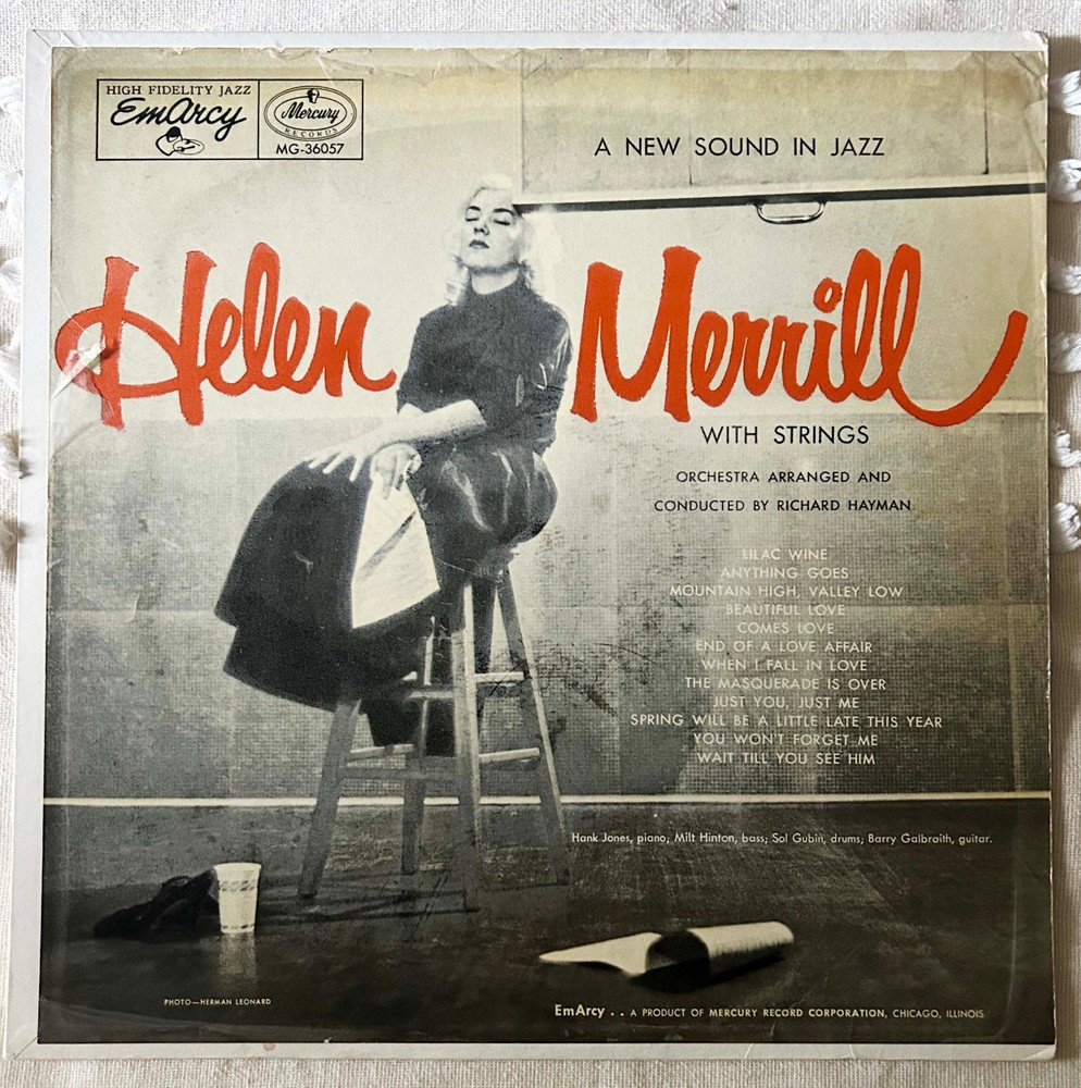 Helen Merrill HELEN MERRILL WITH STRINGS -Orig Emarcy 1955 Mono LP Rare Jazz VG+