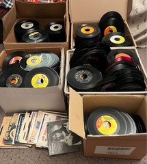 INSTANT VINYL COLLECTION LOTS OF 200+ 7″ 45 RPM RECORDS 1950s-80s POP ROCK