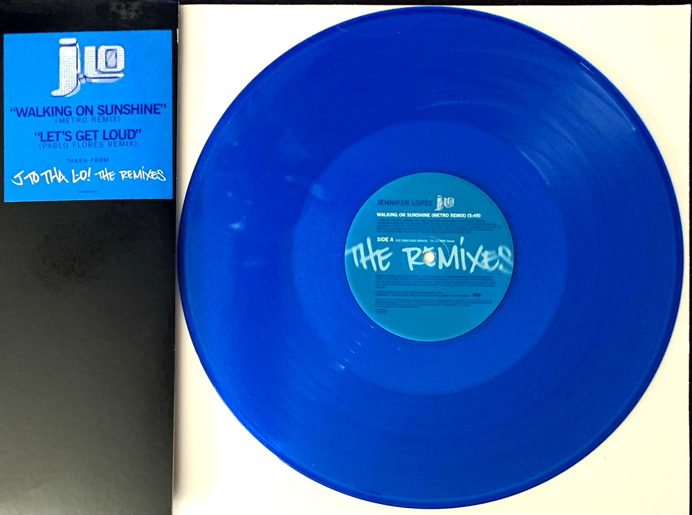 JENNIFER LOPEZ „Walking On Sunshine/Let’s Get Loud“ Remixes US Promo Blue Vinyl