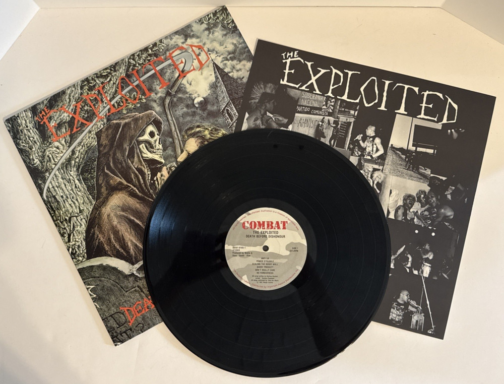 THE EXPLOITED -DEATH BEFORE DISHONOUR 1987 US COMBAT RECORDS PRESSING