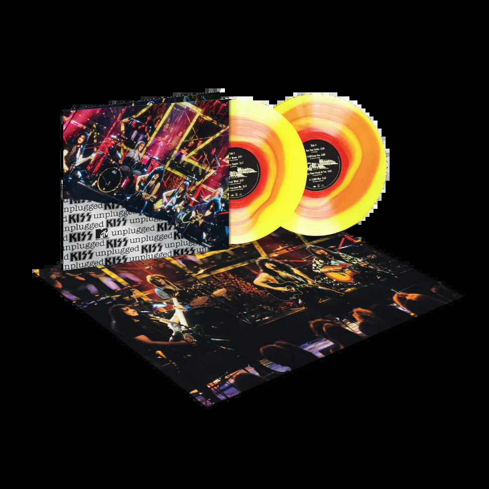 KISS MTV Unplugged 30th Anniversary Yellow Red Swirl 2LP Gatefold Vinyl Record