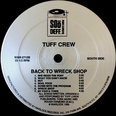 Tuff Crew Back to Wreck Shop Vinyl Warlock Records Rap Hip-Hop 1989 12″ 33 RPM