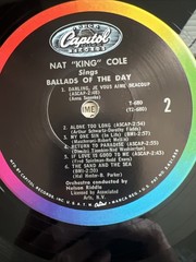 Nat King Cole Sings Ballads Of The Day LP Capitol High Fidelity Vinyl