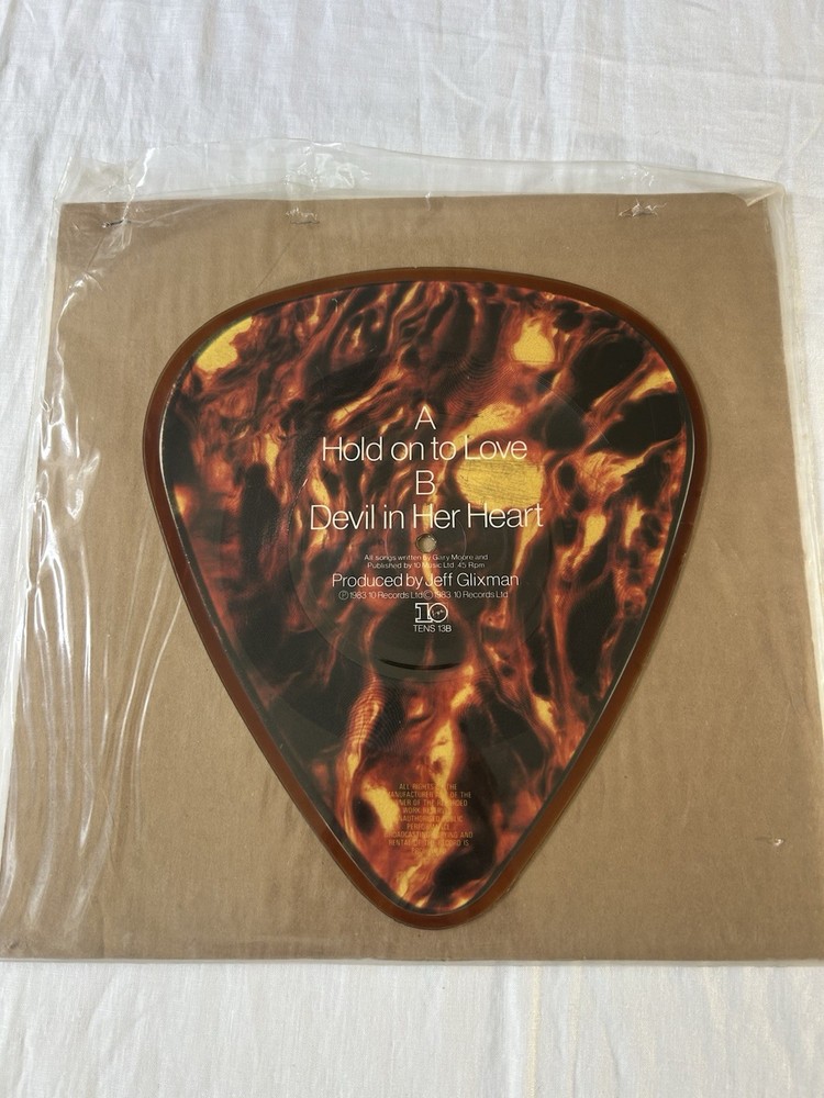 Gary Moore 2-sided Guitar Pick Shaped 45 RPM Record