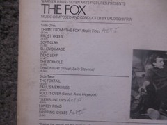 LALO SCHIFRIN „THE FOX“ OST 1967 WB7ARTS EX+/VG- OOP FILM SCORE LP