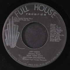 NEW YORK CITY RHYTHM ORCHESTRA: art deco FULL HOUSE 7″ Single 45 RPM