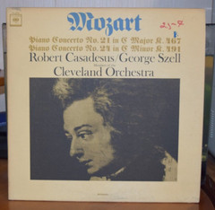 LP MOZART PIANO CONCERTO 21 & 24 CASADESUS SZELL CLEVELAND ORCHESTRA-VG-/G+