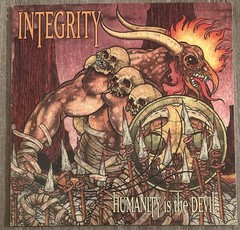 1996 INTEGRITY HUMANITY IS THE DEVIL 10″ TRANSLUSCENT RED HARDCORE FREE SHIPPING