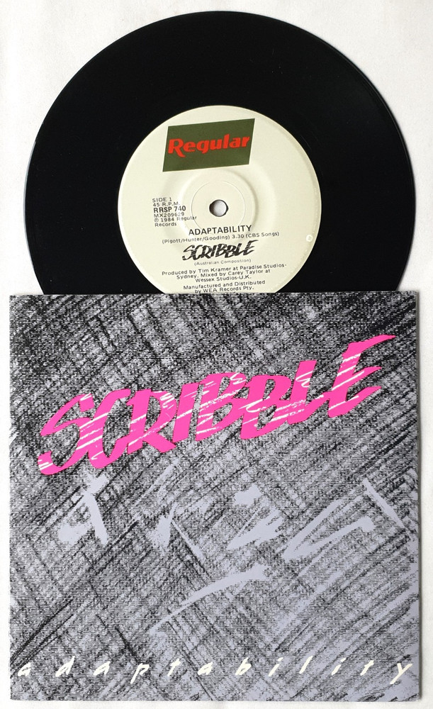 Scribble – Adaptability 7″ Single 1984 Regular Records / WEA Australia RRSP 740
