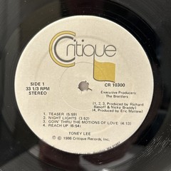 Toney Lee Teaser LP Vinyl Record 1986 Critique CR10300 Boogie Funk Electro Disco