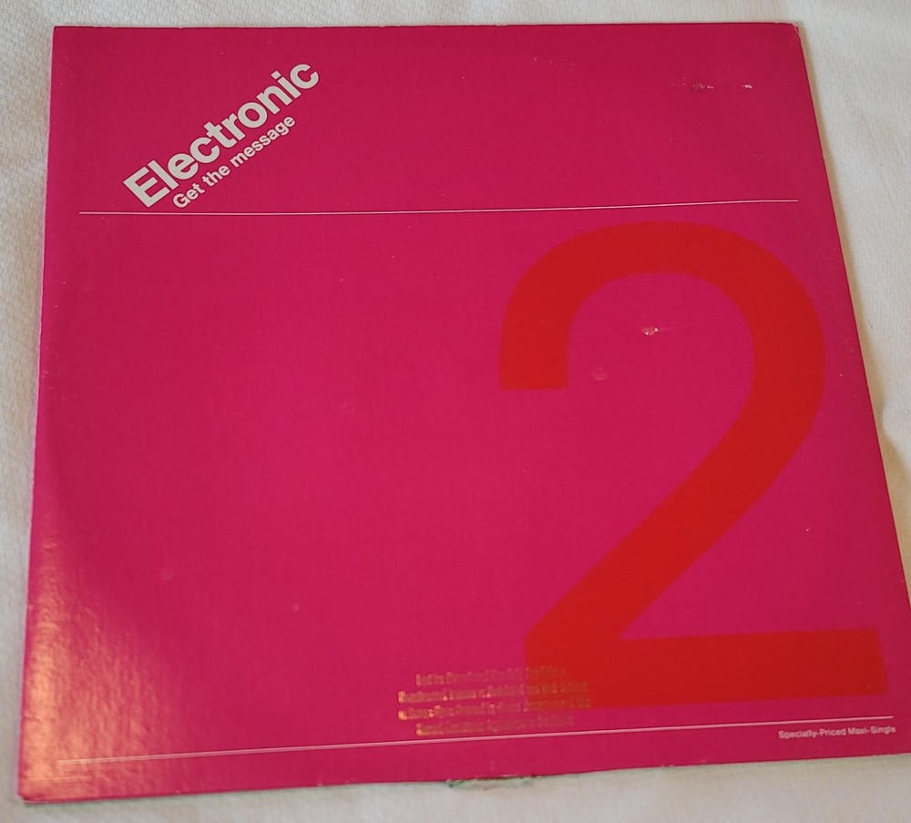 Electronic Get The Message 1991 US Warner 12″ Maxi Single Synth Pop House PROMO