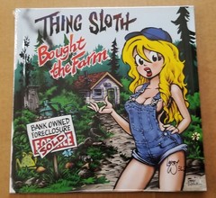 THING SLOTH – BOUGHT THE FARM 2018 12″ Vinyl LP CHERRY COVER LARRY WELZ SIGNED