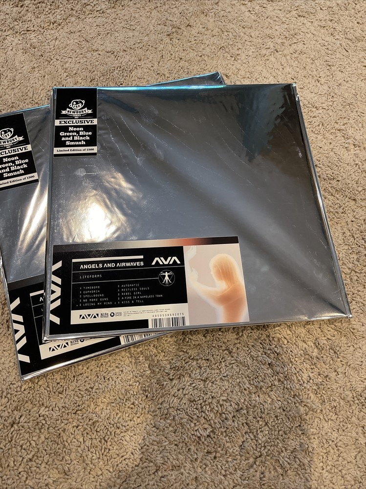 Angels and Airwaves Lifeforms Neon Green Blue & Black Smush Color Vinyl Newbury