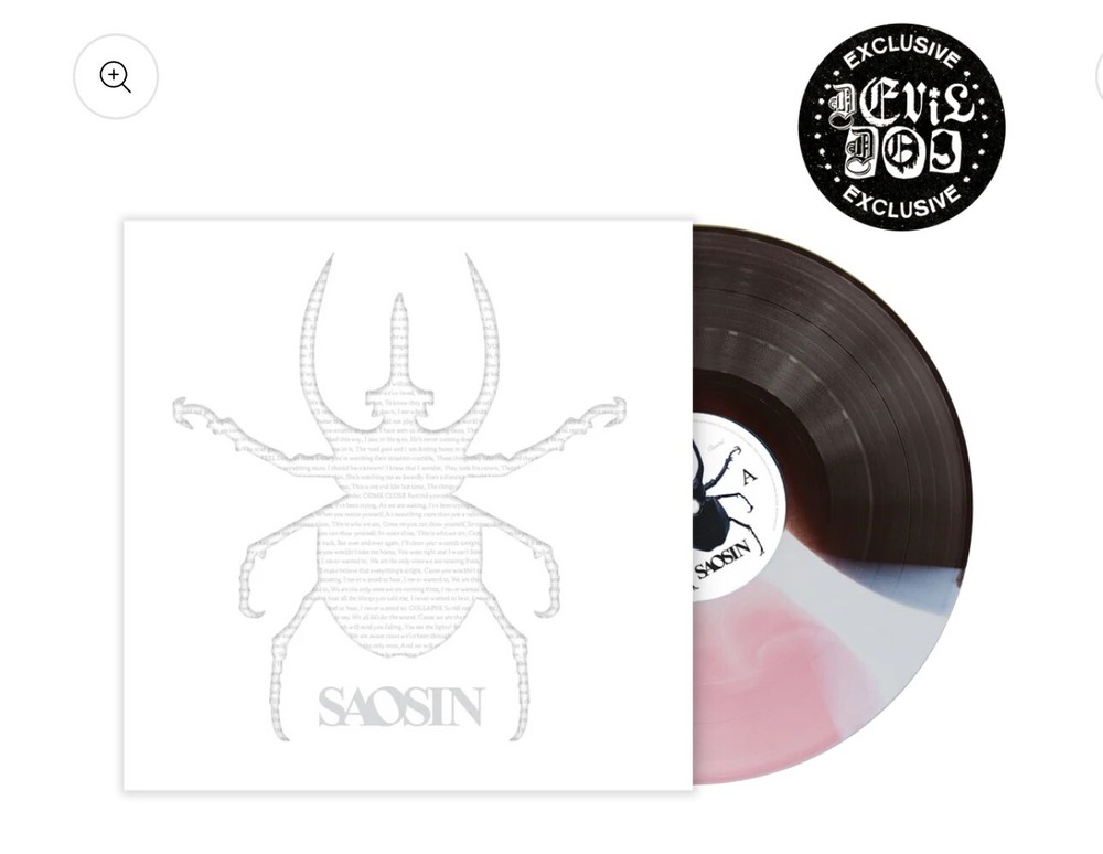Saosin Self Titled LP Clear/Black Ice Ghost w/ White/Silver Splatter Devil Dog