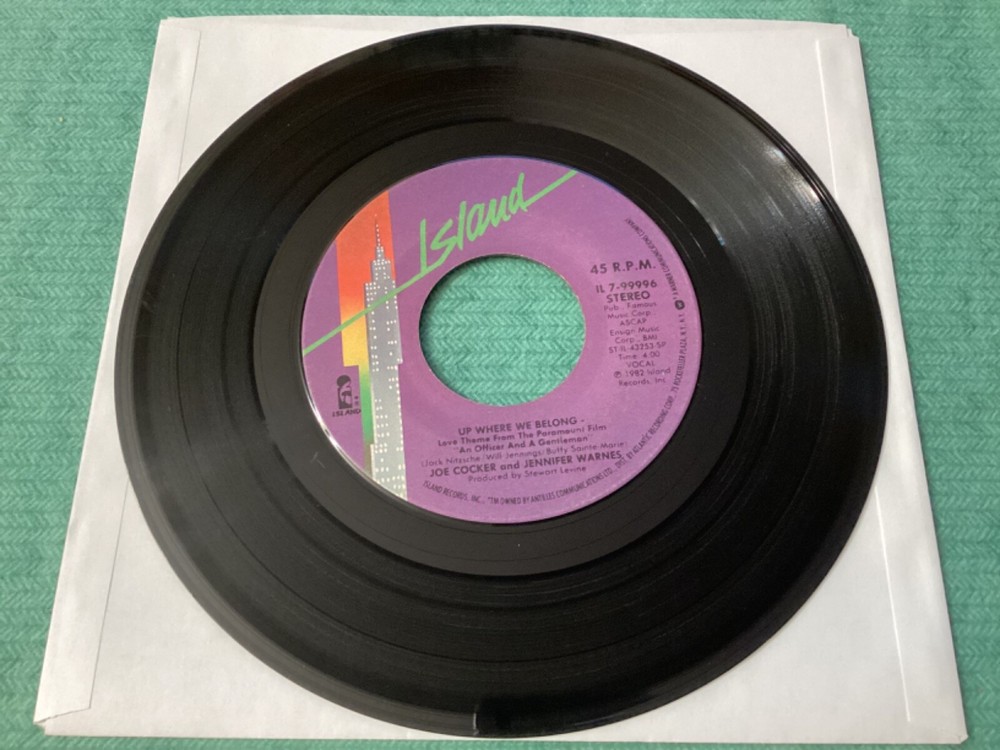 Joe Cocker and Jennifer Warnes “Up Where We Belong“ 7″ 45 rpm record IL7-99996