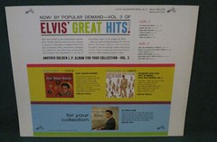 Elvis Presley Golden Records 3 Original Cover Slick Front / Back + labels NM