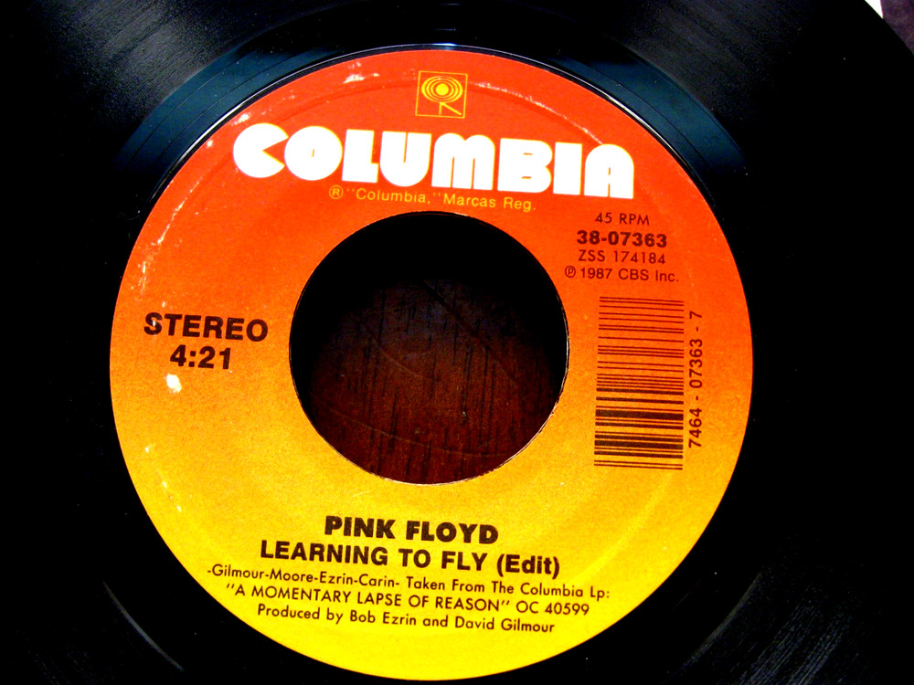 PINK FLOYD 45 Learning To Fly / Terminal Frost VG+ VINYL w/ Columbia Sleeve