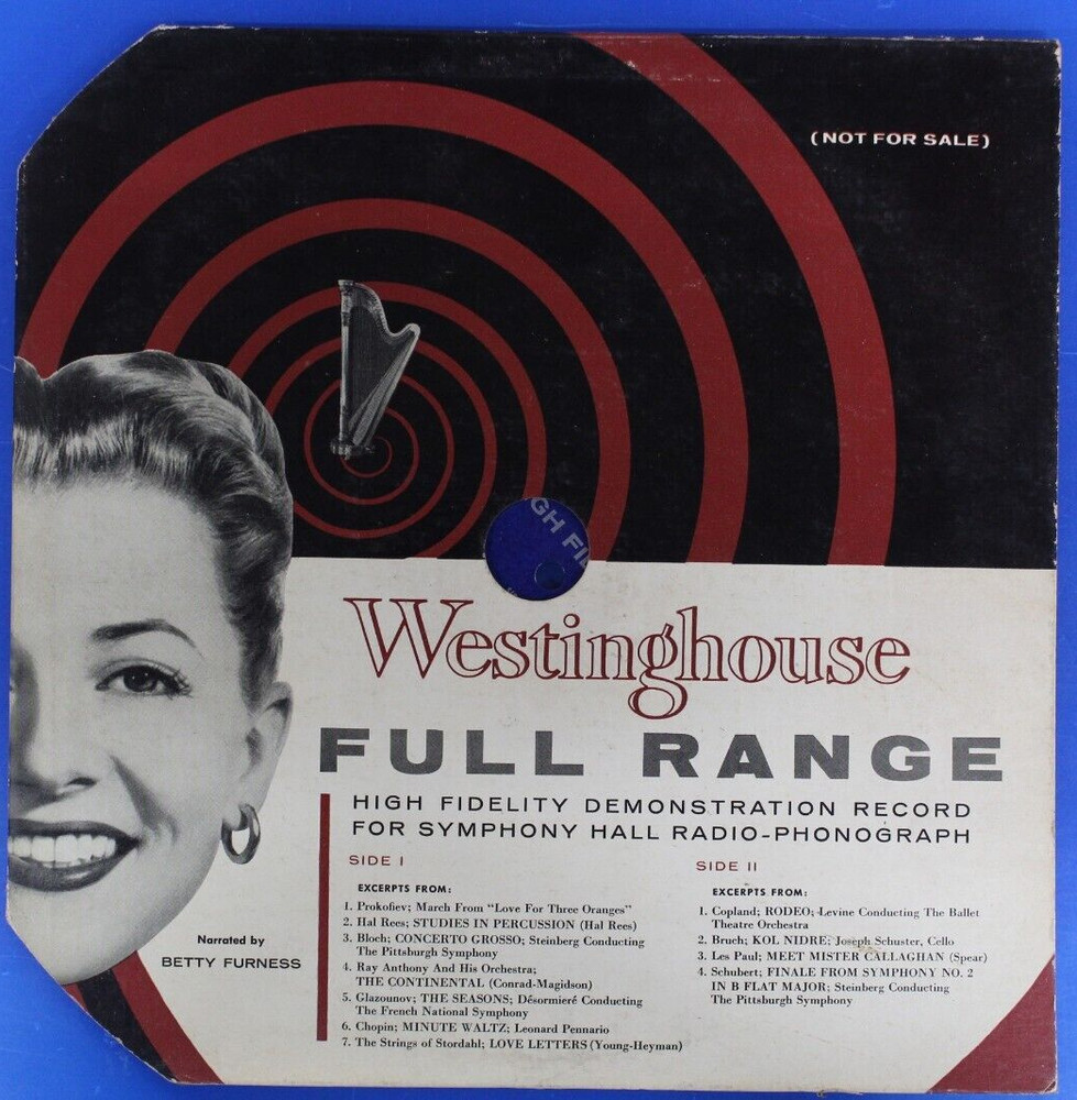 Westinghouse Full Range High Fidelity Demonstration Record For Symphony Hall 10″