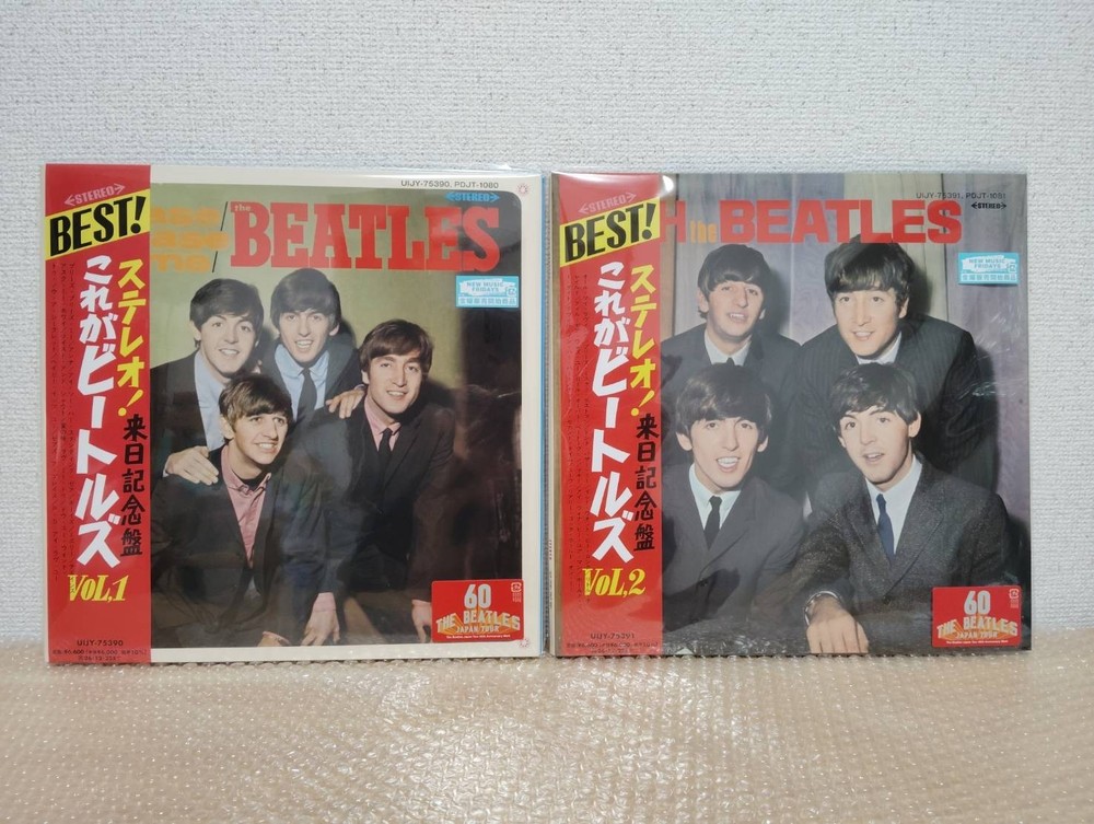 The Beatles Please Please Me & With Vinyl Poster Booklet Obi 60th Japan Ltd. Set