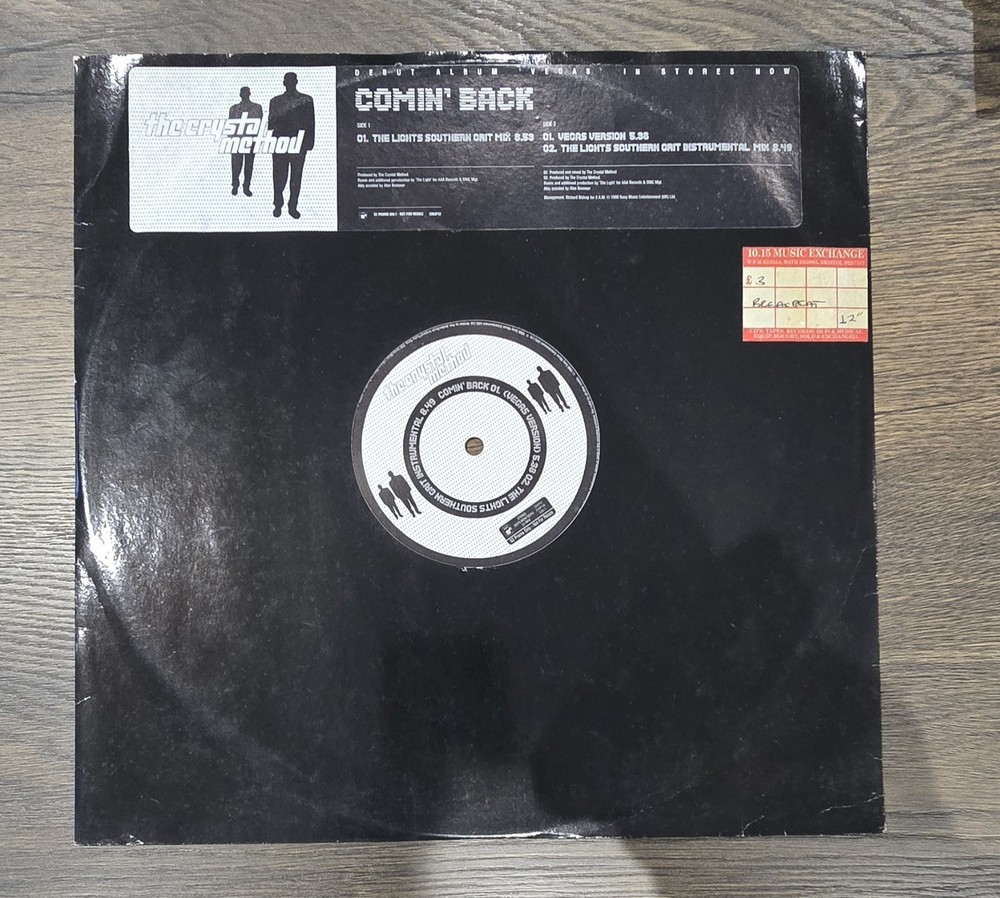 The Crystal Method – Comin‘ Back – UK Promo 12″ Vinyl 1998 Sony Soho Square VG+
