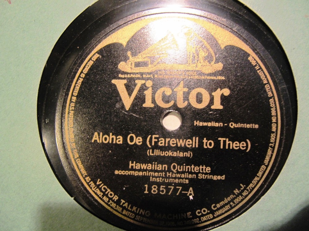 1913 SM KAIAWE Walter Kolomoku Slide Guitar HAWAIIAN Kuu Home Aloha Oe VIC 65348