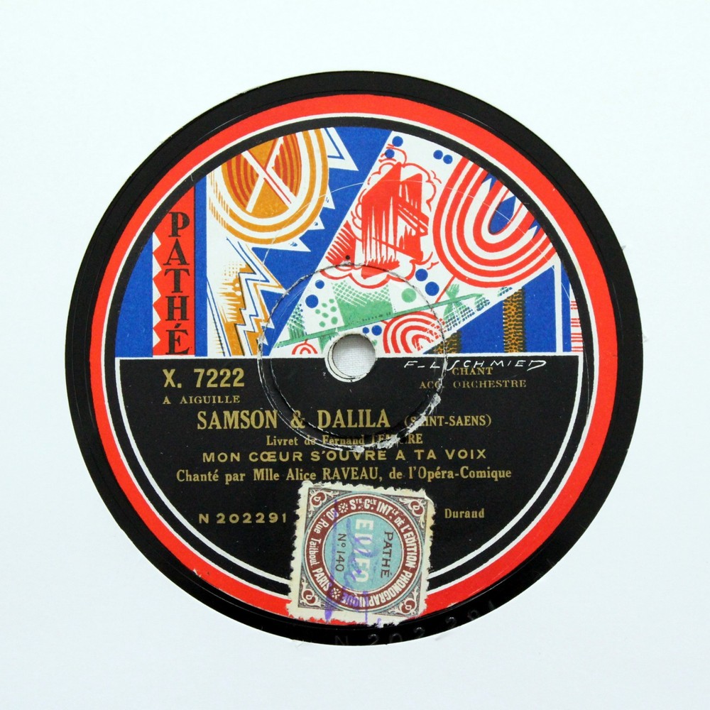 ALICE RAVEAU „Samson & Dalila“ (EE+) 12″ PATHE ART DECO LABEL X-7222 [78 RPM]