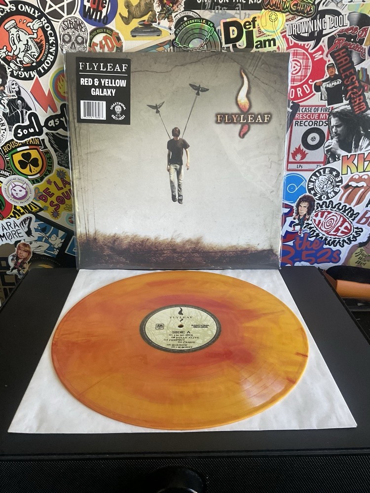 FLYLEAF Self Titled VG++ RED/YELLOW GALAXY VINYL W/HYPE STICKER