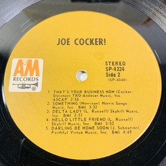 Joe Cocker Joe Cocker! Self Titled Vinyl 33 LP SP4224 A&M Records