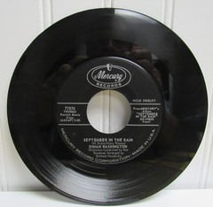 DINAH WASHINGTON 45 Record With Picture Sleeve SEPTEMBER IN THE RAIN
