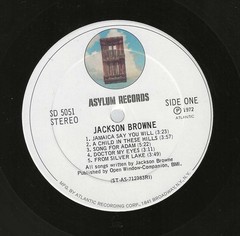 JACKSON BROWNE „SATURATE BEFORE USING“ ORIGINAL ASYLUM STEREO LP N-M/N-M