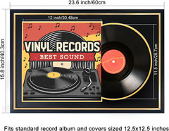 Vinyl Record Display Frame – 12×12 LP Album Frame – 2 Pack Black & Gold