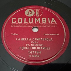 Columbia 14779-F Italian I Quattro Diavoli La Bella Notte Silenziosa 10″ 78 RPM