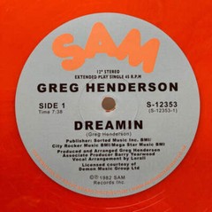 Greg Henderson – Dreamin (12″) (Orange)