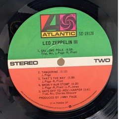 Led Zeppelin III Vinyl LP Atlantic SD 19128 Pinwheel Gatefold So Mote Be Press