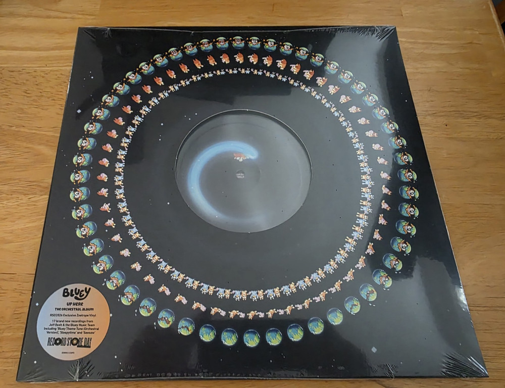 Demon Records Bluey Up Here RSD 2026 Exclusive Zoetrope Vinyl LP DEMREC1339PD